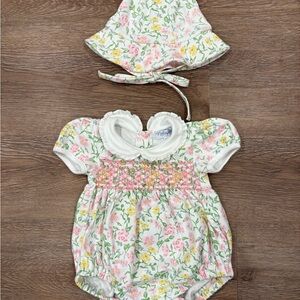 Berry Wildflowers Pima Smocked Bubble